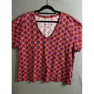 INC International‎ Concepts Top Women's 4X Floral Print V-Neck Top Plus Size